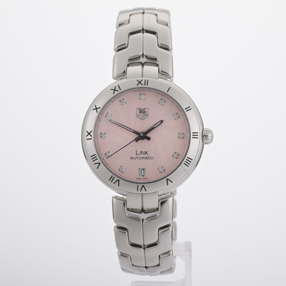 Tag Heuer Calibre 7 WAT2313 Automatic Pink Diamond Dial 35mm Ladies Watch w/ B&P